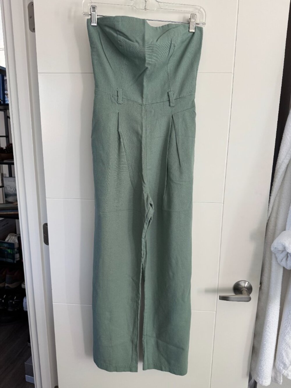 Monteau Los Angeles Strapless Linen Jumpsuit